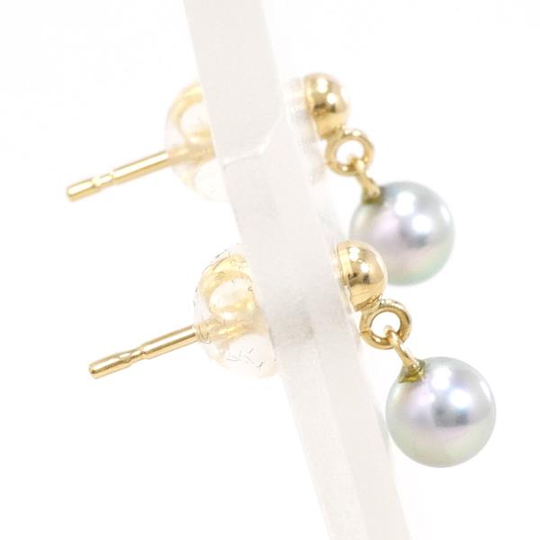 K18 Yellow Gold Pearl Earrings in Excellent Condition