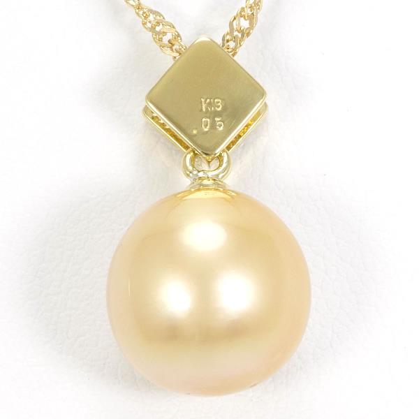 K18 Yellow Gold Pearl Necklace with Diamond