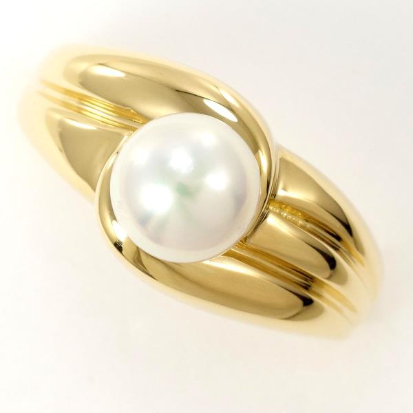 18K Yellow Gold Pearl Ring 11.5