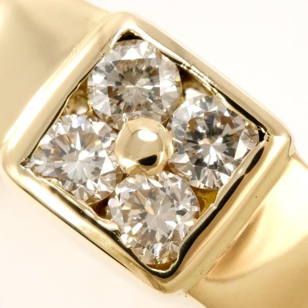 K18 Yellow Gold Diamond Ring 12 in Excellent Condition