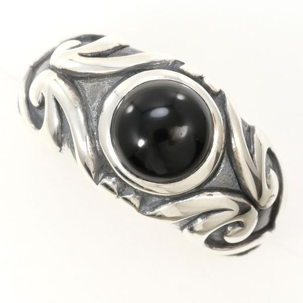 Silver Onyx Ring 14号 925 Silver in Excellent Condition