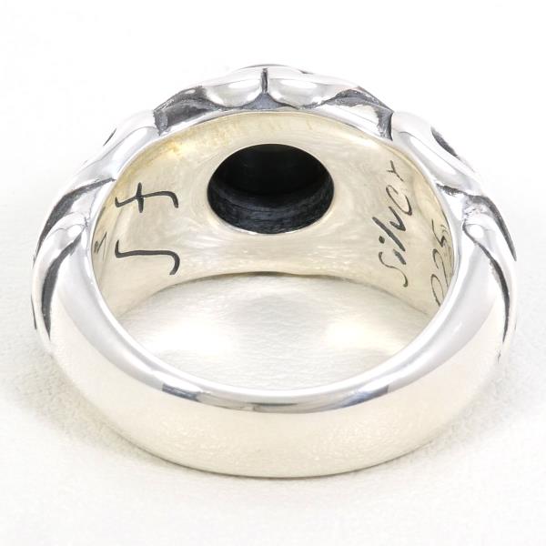 Silver Onyx Ring 14号 925 Silver in Excellent Condition