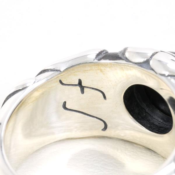 Silver Onyx Ring 14号 925 Silver in Excellent Condition