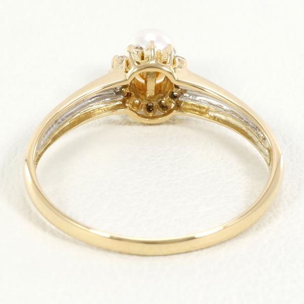 PT900 Platinum K18YG Pearl Diamond Ring