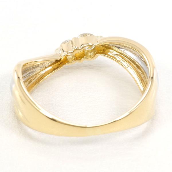 PT900 Platinum K18 Yellow Gold Diamond Ring in Excellent Condition