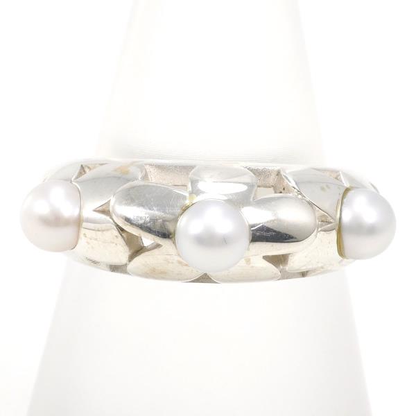 Star Jewelry Silver Ring with Pearl in Pristine Condition