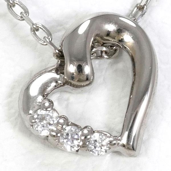 4℃ K10WG Zirconia Necklace White Gold in Excellent Condition