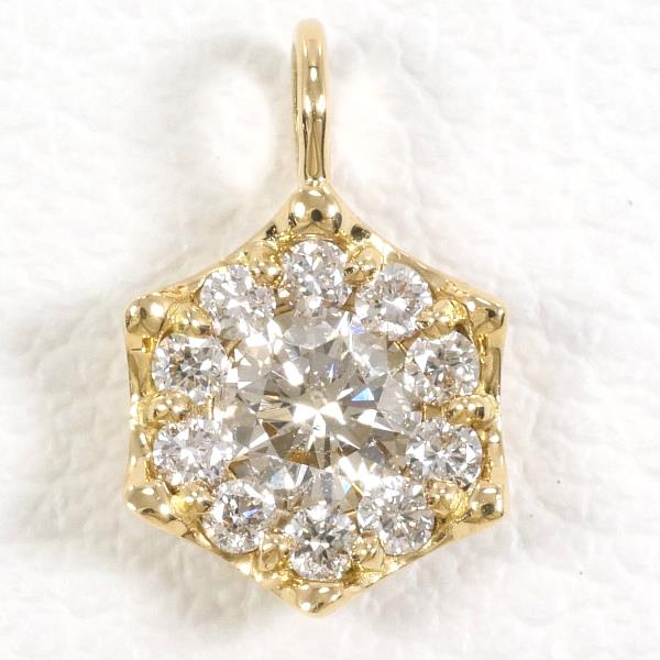 K18 Yellow Gold Diamond Pendant Top in Excellent Condition