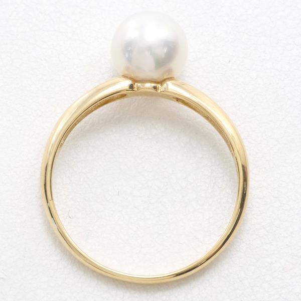 Tasaki K18 Yellow Gold Pearl Ring 9.5 in Excellent Condition