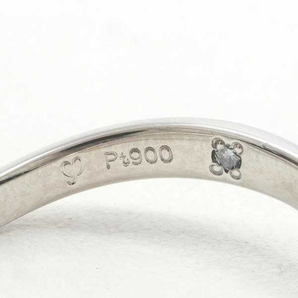 PT900 Platinum Ring with Blue Diamond, Size 15 in Excellent Condition