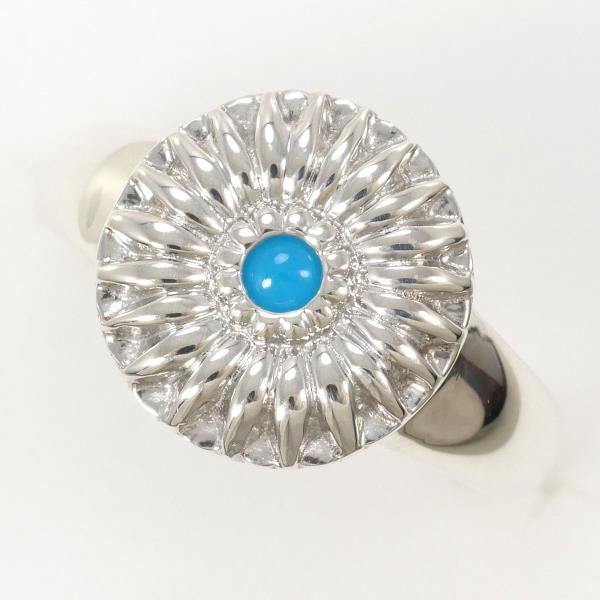 PT5 Silver Ring Turquoise PT900 10 in Excellent Condition