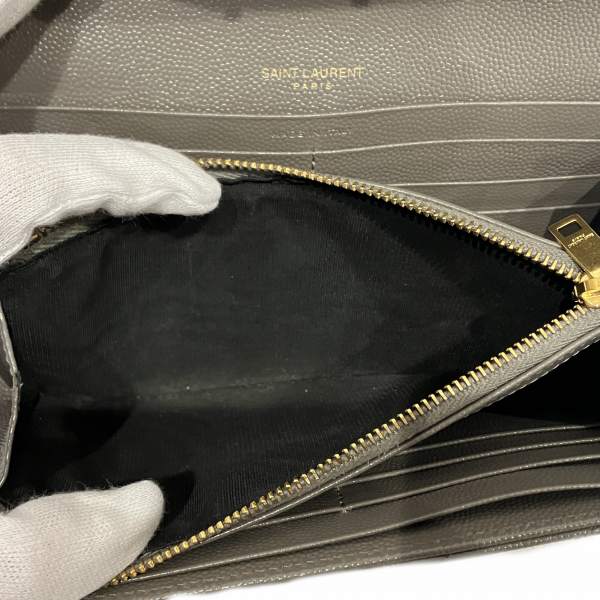 Yves Saint Laurent YSL V Stitch Leather Wallet