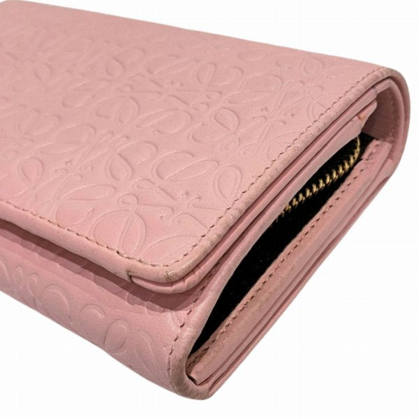 Loewe Leather Anagram Bifold Wallet Pink