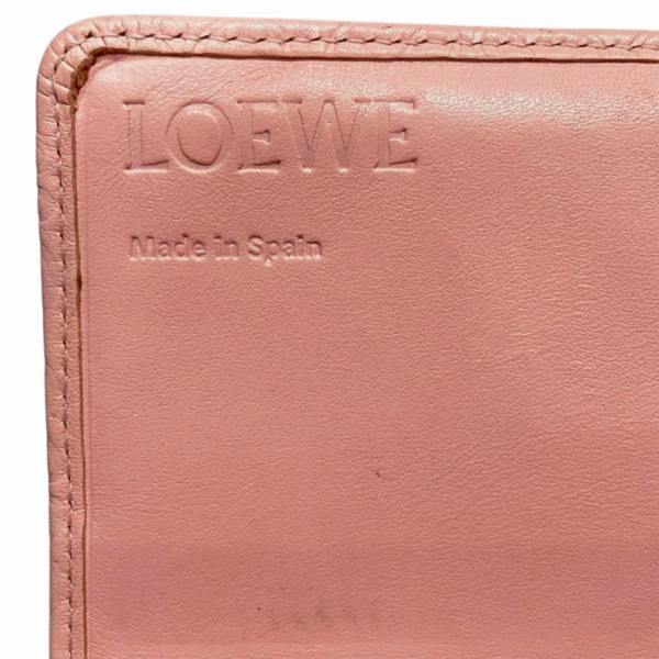 Loewe Leather Anagram Bifold Wallet Pink