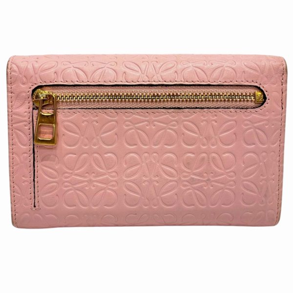 Loewe Leather Anagram Bifold Wallet Pink