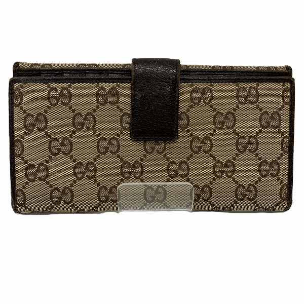 Gucci GG Canvas Leather Long Wallet 112715