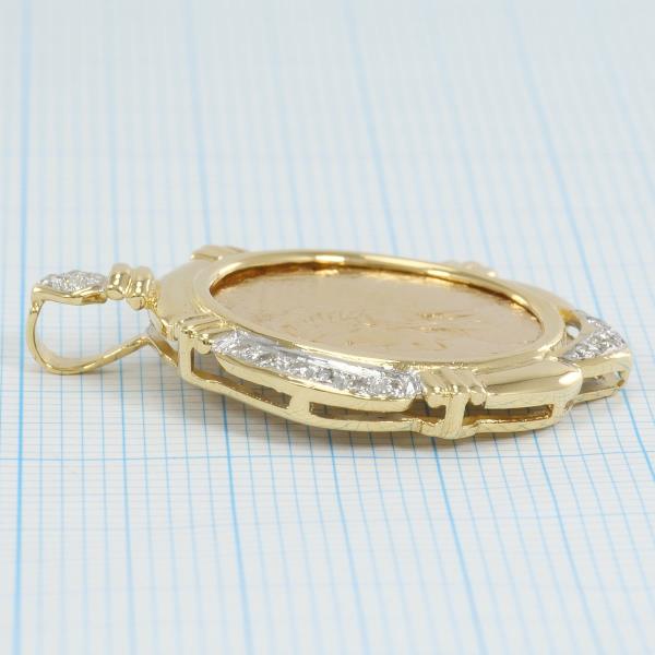 American Indian Coin Pendant 18K Gold Diamond