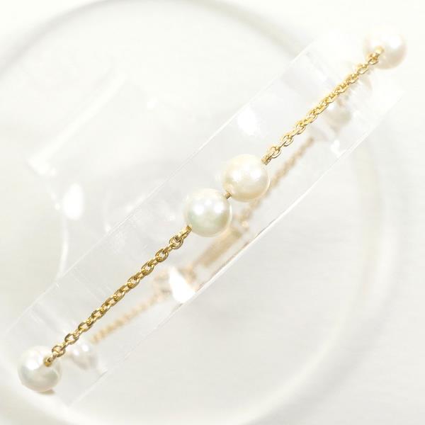 K18 Yellow Gold Pearl Bracelet in Excellent Condition