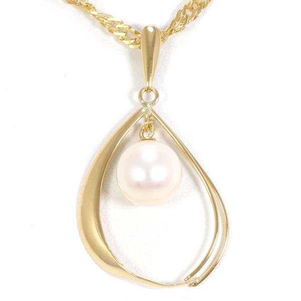 K18 Yellow Gold Pearl Necklace in Pristine Condition