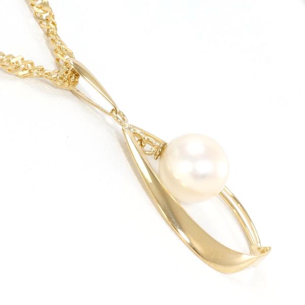 K18 Yellow Gold Pearl Necklace in Pristine Condition