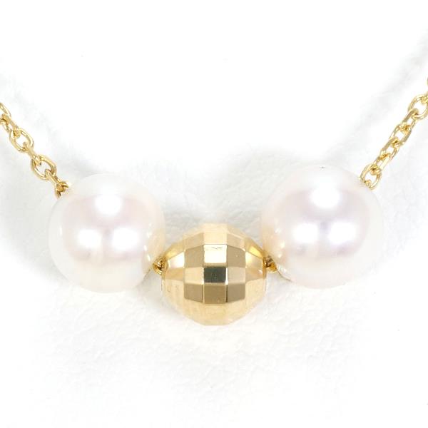 K18 Yellow Gold Pearl Necklace in Pristine Condition