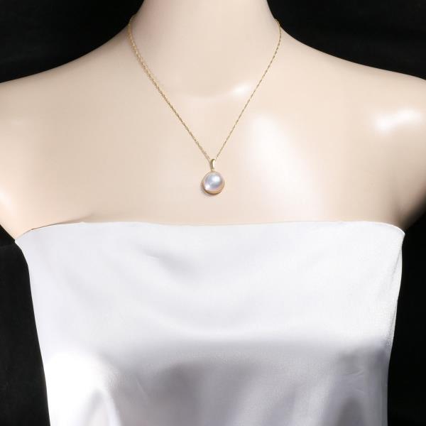 K18 Yellow Gold Necklace with Mabe Pearl in Excellent Condition