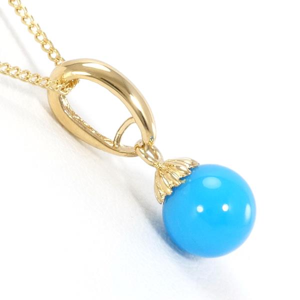 K18 Yellow Gold Turquoise Necklace in Excellent Condition