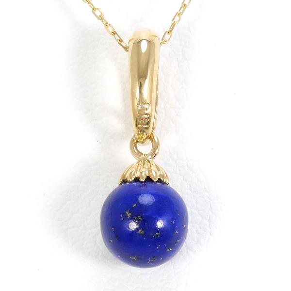 K18 Yellow Gold Lapis Lazuli Necklace in Excellent Condition