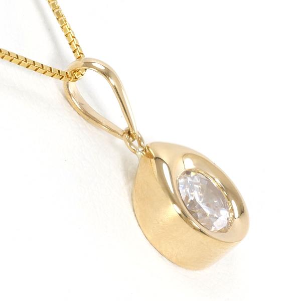 K18 Yellow Gold Necklace with Zirconia in Excellent Condition