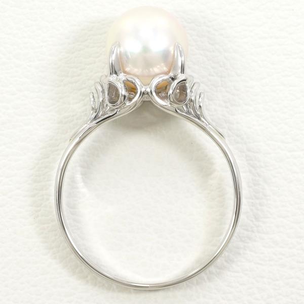 PT900 Platinum Pearl Ring 8.5 in Excellent Condition