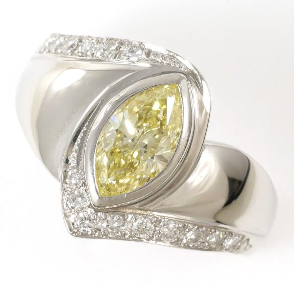 PT900 Platinum Yellow Diamond Ring