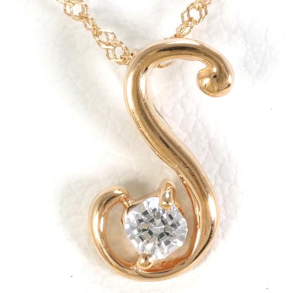 K10 Pink Gold Zirconia Necklace