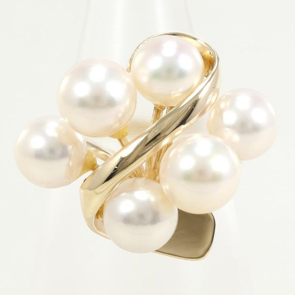 K14 Yellow Gold Pearl Ring 8 in Excellent Condition