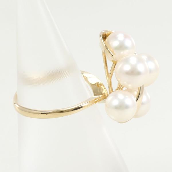 K14 Yellow Gold Pearl Ring 8 in Excellent Condition