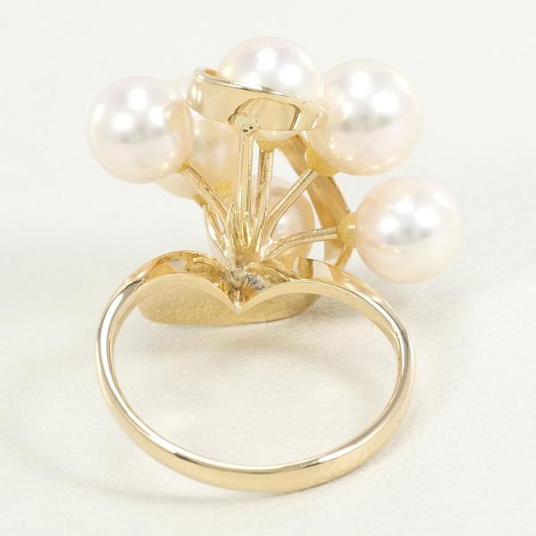 K14 Yellow Gold Pearl Ring 8 in Excellent Condition