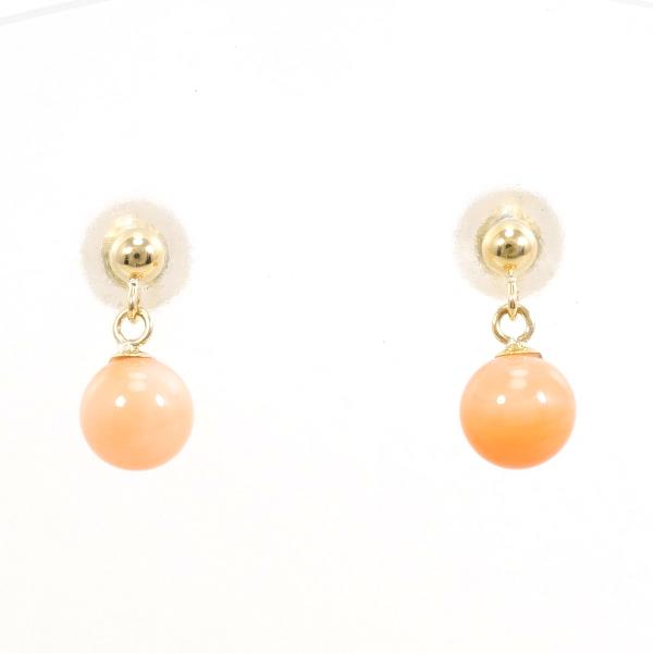 K18 Yellow Gold Coral Earrings