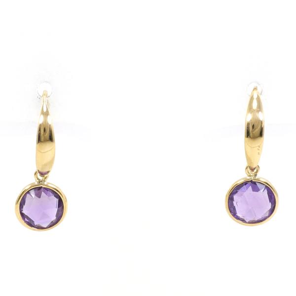 K18 Yellow Gold Amethyst Earrings