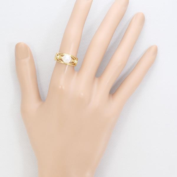 K18 Yellow Gold Pearl Ring with Diamond