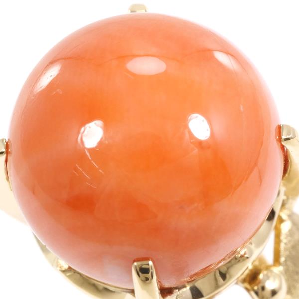 K18 Yellow Gold Coral Ring 21