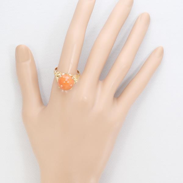 K18 Yellow Gold Coral Ring 21