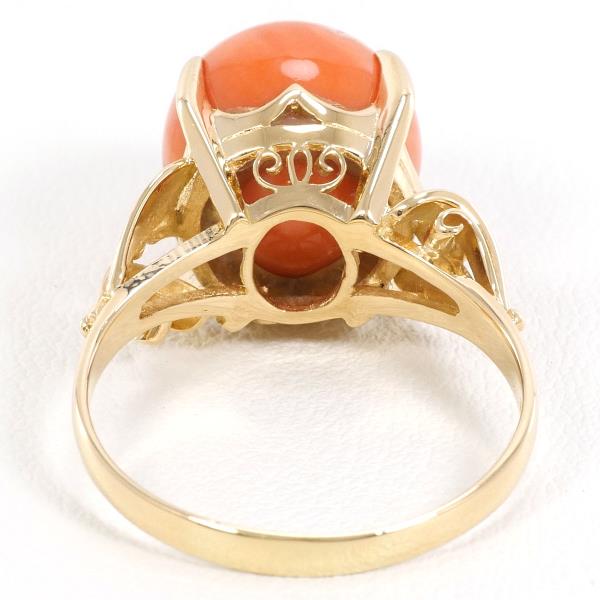 K18 Yellow Gold Coral Ring 21