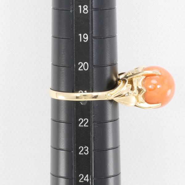 K18 Yellow Gold Coral Ring 21