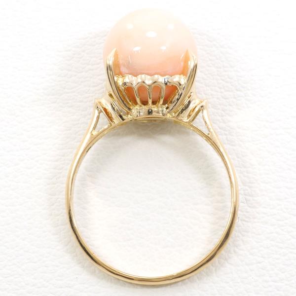 K18 Yellow Gold Coral Ring Size 13 in Excellent Condition