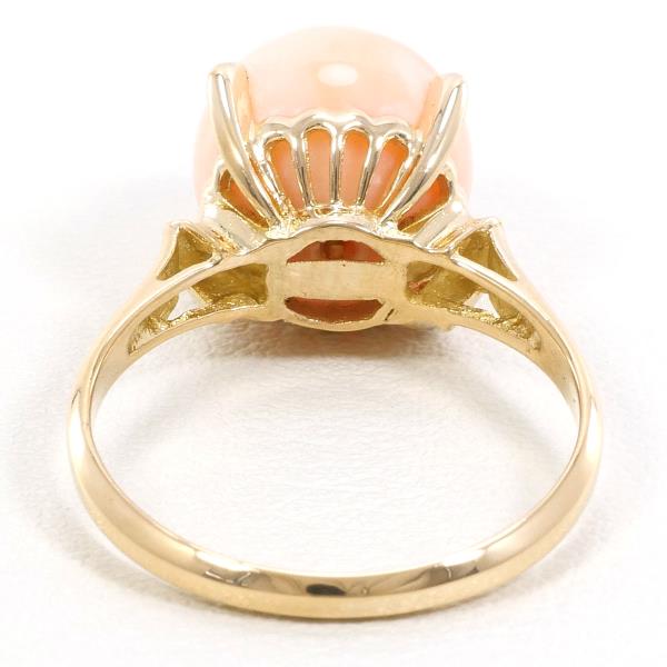 K18 Yellow Gold Coral Ring Size 13 in Excellent Condition