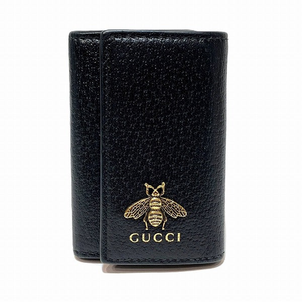 Gucci Leather Animalier Bee Key Holder