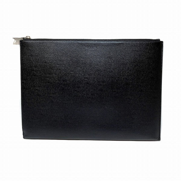 Yves Saint Laurent Leather Zip Tablet Sleeve Clutch