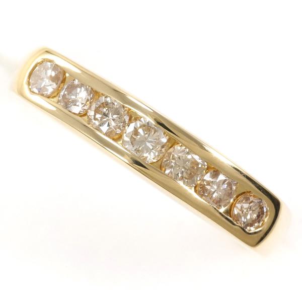 K18 Yellow Gold Ring with Brown Diamond 11.5 in Excellent Condition