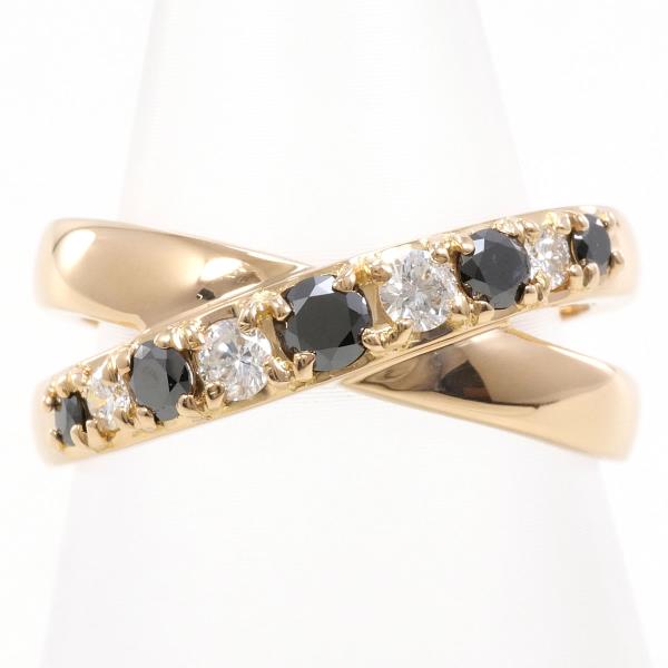 K18 Pink Gold Diamond Ring 11 Black Diamond