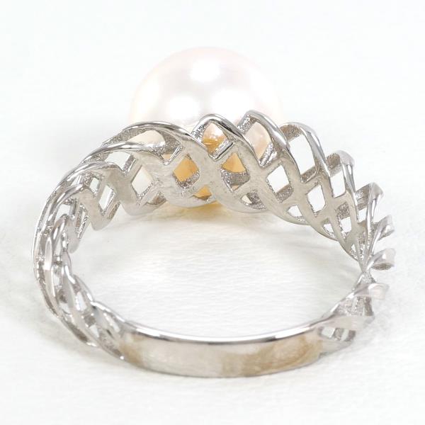 K18 White Gold Pearl Ring 11.5 in Excellent Condition