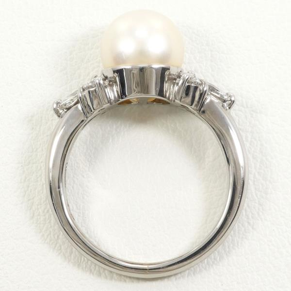 K18 White Gold Pearl Ring 8mm Akoya Diamond